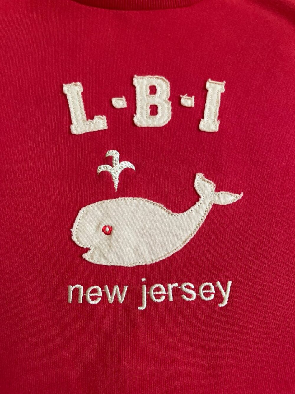 Champion LBI Long Beach Island New Jersey Whale Sweatshirt Red Unisex Medium EUC - Picture 3 of 6